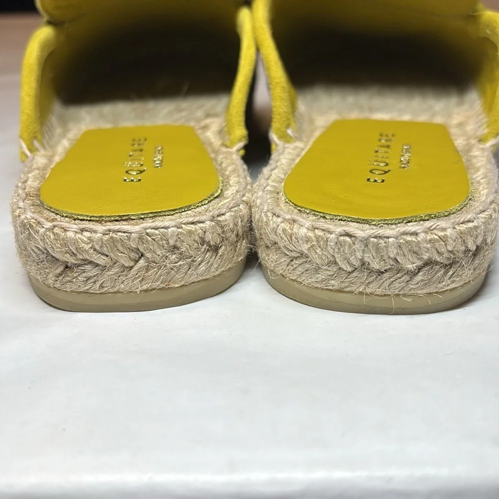 Equitare NWOB Leather Slip-On Espadrille Lime Green Mules EU Size 36, US Size 6